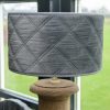 Donkergrijze velvet lampenkap 20 cm. - Afbeelding 2