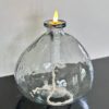 Glazen vaas met LED flame van Countryfield in grijs – Vaas Lyonne, sfeervolle woonaccessoire