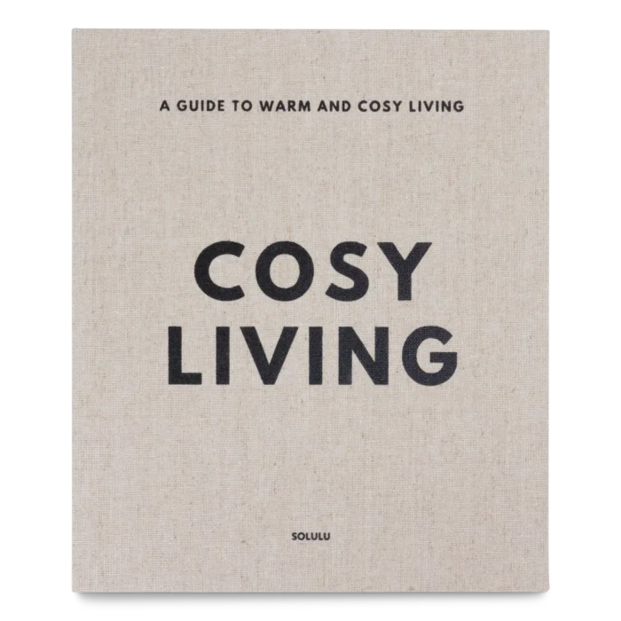 Close-up Solulu Opbergboek Cosy Living (S) – beige/taupe linnen kaft met art paper zijkanten en luxe afwerking