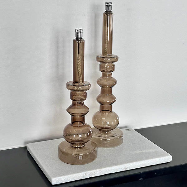 Peri Living candleholder Champagne Brass glazen olielampen op schouw