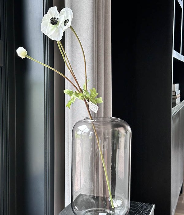 Colours & Green Zijden Anemone Spray – witte zijden bloem van 74 cm in vaas, tijdloze interieurdecoratie.