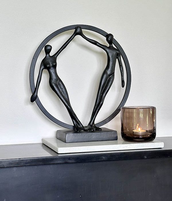 Decoratiebeeld, cirkel, ornament, teamwork, Homebound by KY, Kolony, 34x11x36 cm, zwart 3