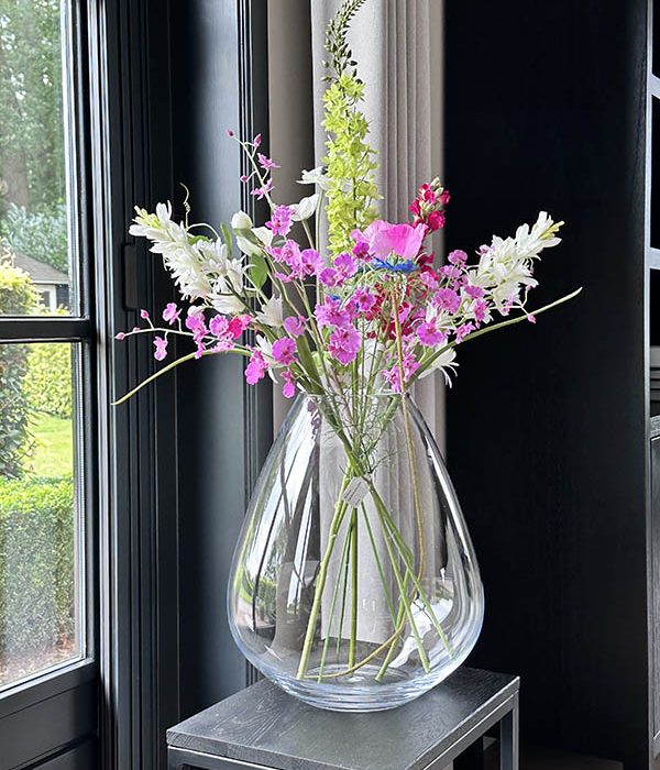 Jodeco Bloemenvaas Gabriel helder – glazen bloemenvaas 34×40 cm