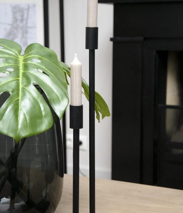 Leeff kandelaar Cleo zwart, set van 2 hoogtes 30 en 45 cm
