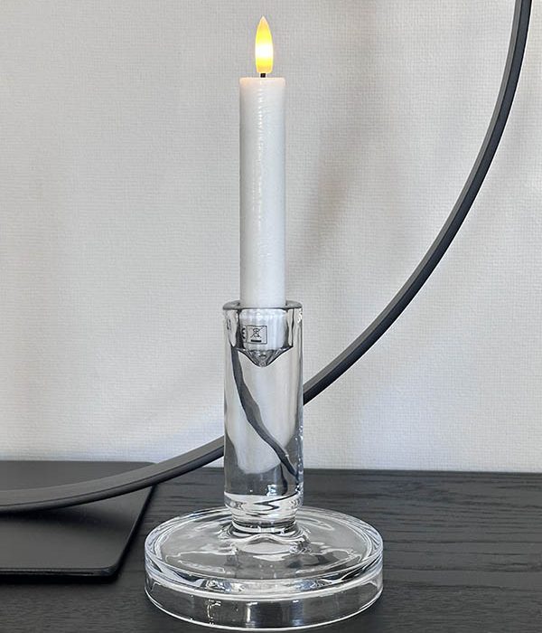 Broste Copenhagen Kandelaar Petra – Helder glas, hoogte 14 cm