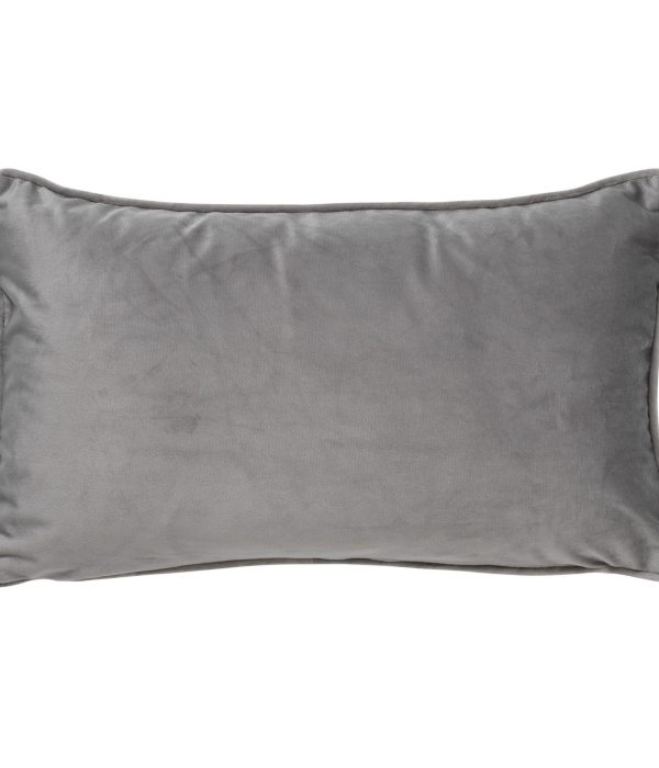 Dutch Decor kussen Finn grijs – velvet sierkussen 30×50 cm met rits en vulling
