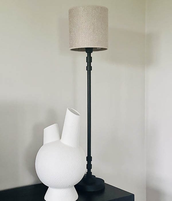 Lampenvoet, mat zwart, Bhutan, doorsnee 16,5 cm, hoogte 75 cm, Light&Living 1