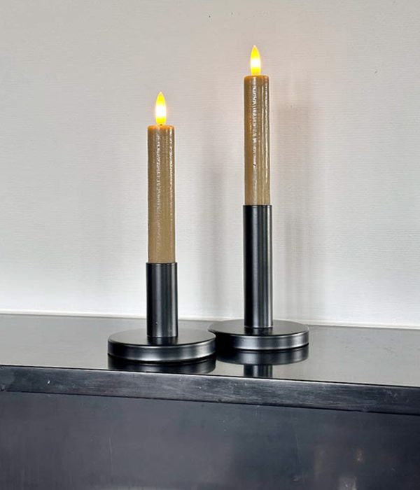 Countryfield LED dinerkaars bruin 15 cm – realistische waxlook kaars met 3D-vlam, sfeervol en veilig