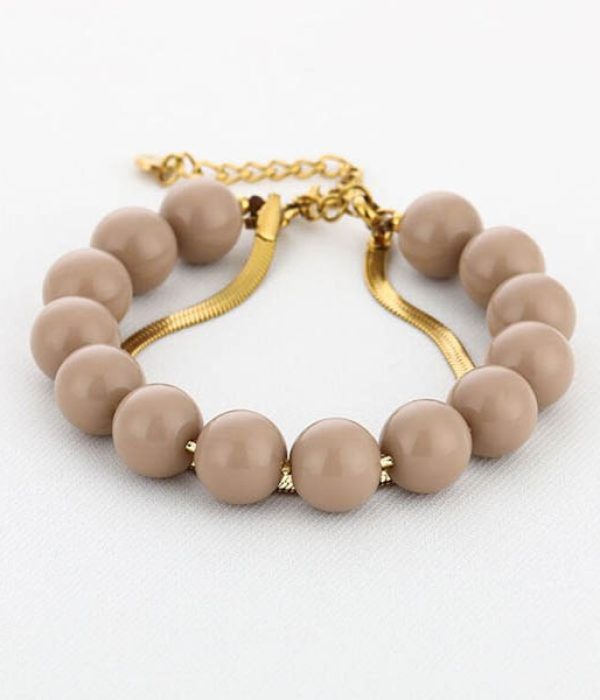 Michelle kralenarmband beige