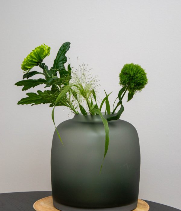 Vase The World vaas Bartica L – grote glazen vaas satin grey 30×32,5 cm