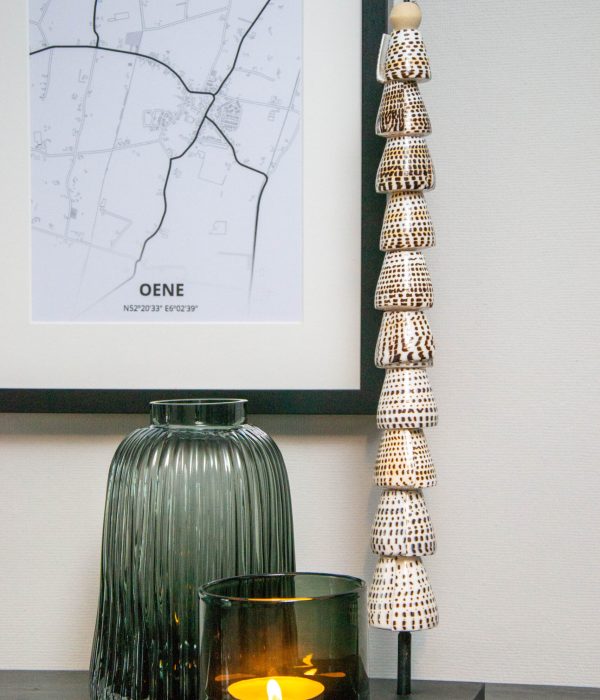 Fidrio vaas Facet donkergrijs – geribbelde glazen vaas Ø14×H21 cm