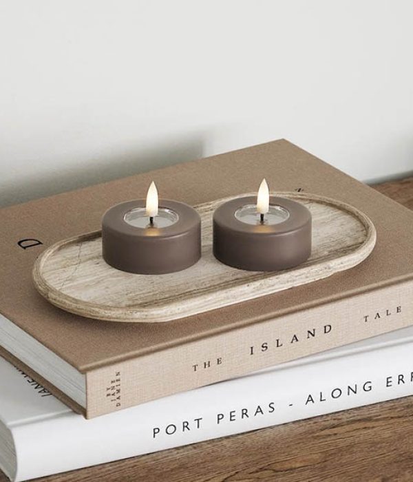 Deluxe Homeart mocca LED waxinelichtje met 3D-vlam – Ø6,1 x H4,5 cm