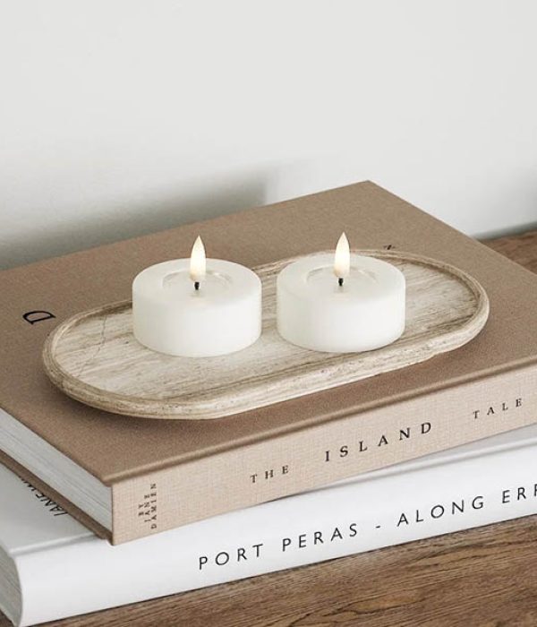 Wit LED jumbo waxinelichtje van Deluxe Homeart met 3D-vlam – Ø6,1 x H4,5 cm