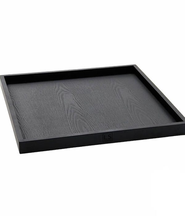 LS Collection vierkant houten dienblad zwart 60x60 cm matte afwerking