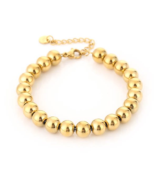 Michelle bolletjes armband Amélie – goudkleurig RVS, 16+3 cm