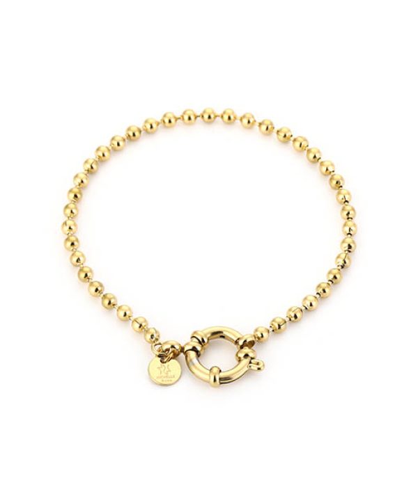 Michelle kogelarmband Mila – goudkleurig stainless steel, 17 cm