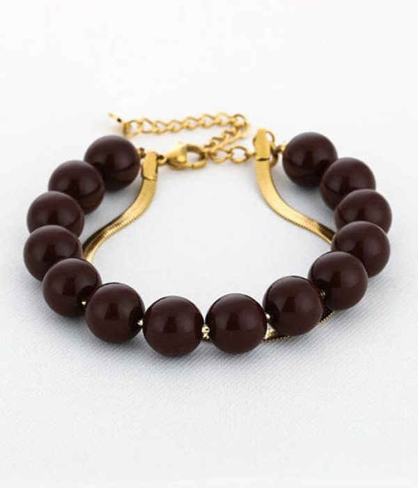 Michelle kralenarmband bruin