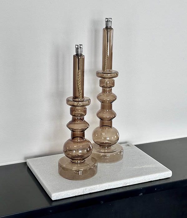 Peri Living candleholder Champagne Brass glazen olielampen op schouw