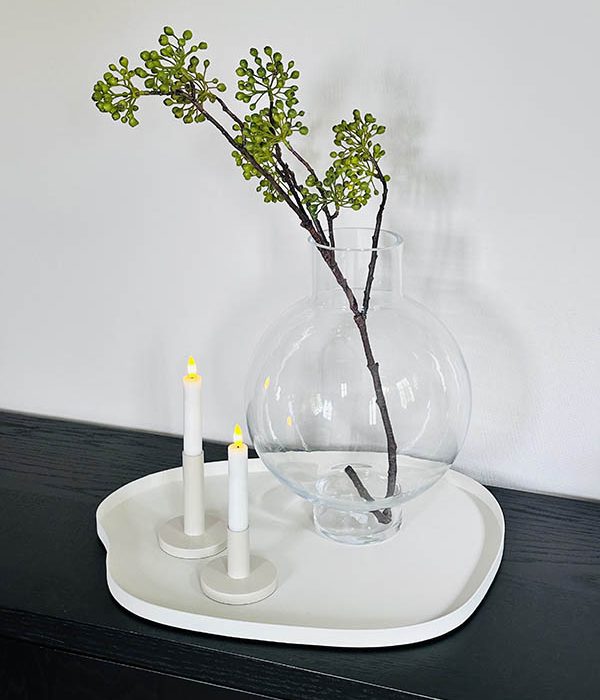 Vase The World dienblad Bariri M – compact beige/ivory plateau 50 × 40 cm met decoratie